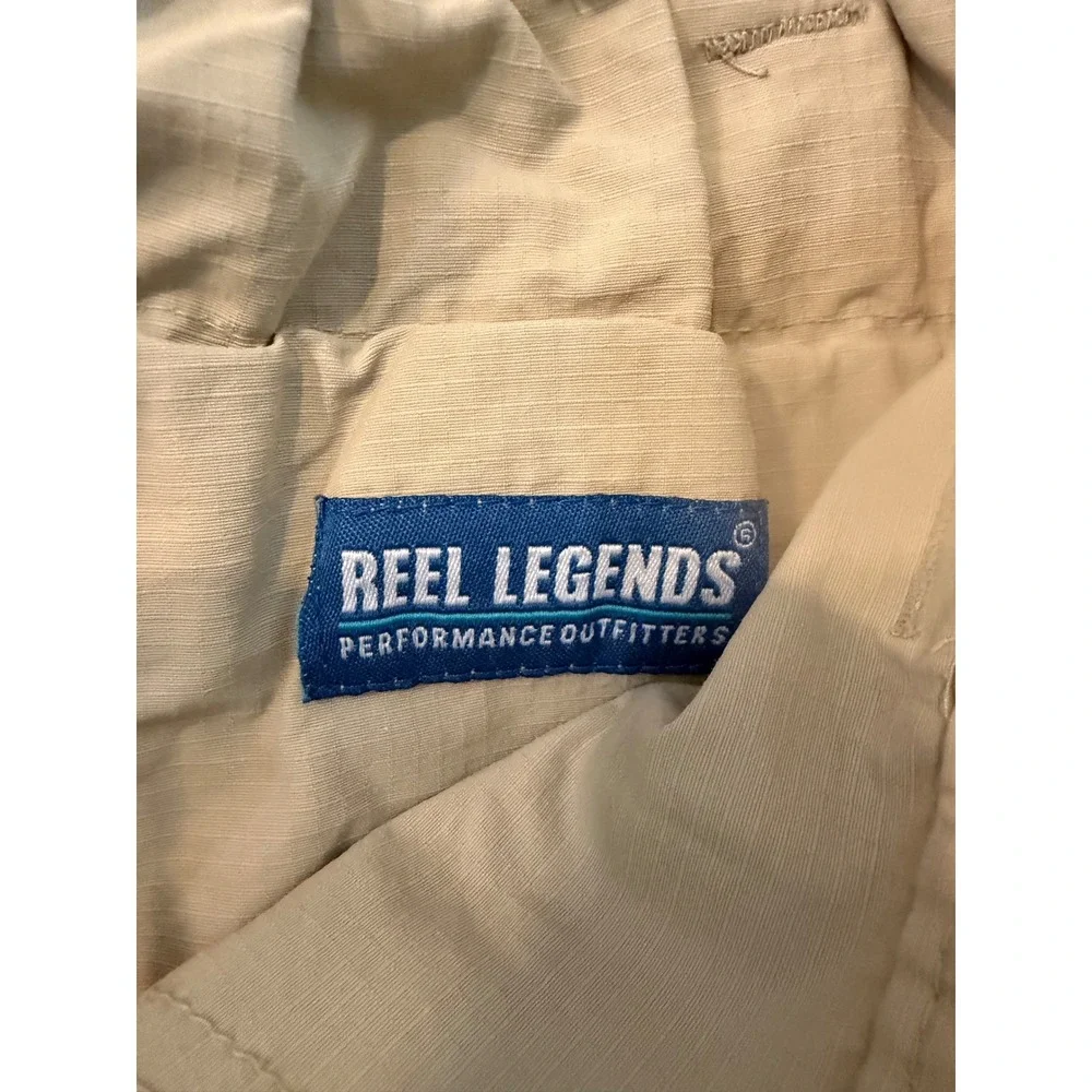 Reel Legends Cargo Fishing Shorts Mens Small Tan Khaki Ripstop Hiking Outdoor S
